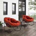 Beige / Orange / Grey Rattan Rocking Chair – Single Seat