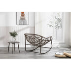 Beige / Orange / Grey Rattan Rocking Chair – Single Seat