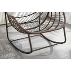 Beige / Orange / Grey Rattan Rocking Chair – Single Seat