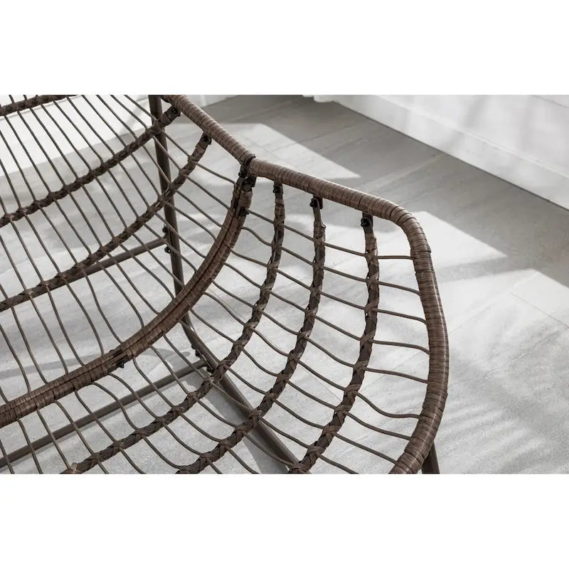 Beige / Orange / Grey Rattan Rocking Chair – Single Seat