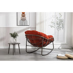 Beige / Orange / Grey Rattan Rocking Chair – Single Seat