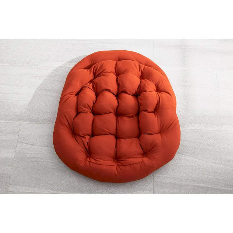 Beige / Orange / Grey Rattan Rocking Chair – Single Seat