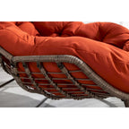 Beige / Orange / Grey Rattan Rocking Chair – Single Seat