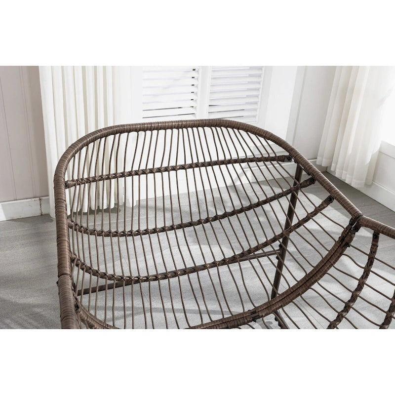 Beige / Orange / Grey Rattan Rocking Chair – Single Seat