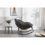Beige / Orange / Grey Rattan Rocking Chair – Single Seat