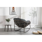 Beige / Orange / Grey Rattan Rocking Chair – Single Seat