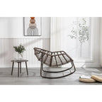 Beige / Orange / Grey Rattan Rocking Chair – Single Seat