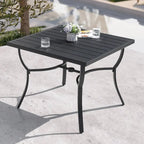 Patio 36 in. Aluminum Dining Table for 4, 1.97 Umbrella Hole, Black