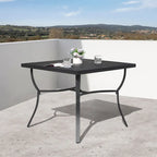 36 in. Square Aluminum Outdoor Dining Table for 4, Slatted Top, Black