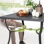 36 in. Square Aluminum Outdoor Dining Table for 4, Slatted Top, Black