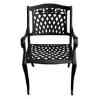 Rose Traditional Outdoor Mesh Lattice Aluminum Dining Chair