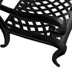 Bronze / Black Traditional Rose Lattice Aluminum Outdoor Dining Chair, Single