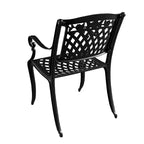 Bronze / Black Traditional Rose Lattice Aluminum Outdoor Dining Chair, Single