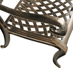 Bronze / Black Traditional Rose Lattice Aluminum Outdoor Dining Chair, Single
