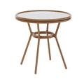 White & Gray Rattan / Natural Frame 2-Person Indoor/Outdoor Bistro Table