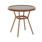 White & Gray Rattan / Natural Frame 2-Person Indoor/Outdoor Bistro Table