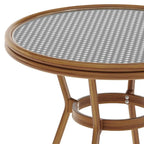 White & Gray Rattan / Natural Frame 2-Person Indoor/Outdoor Bistro Table