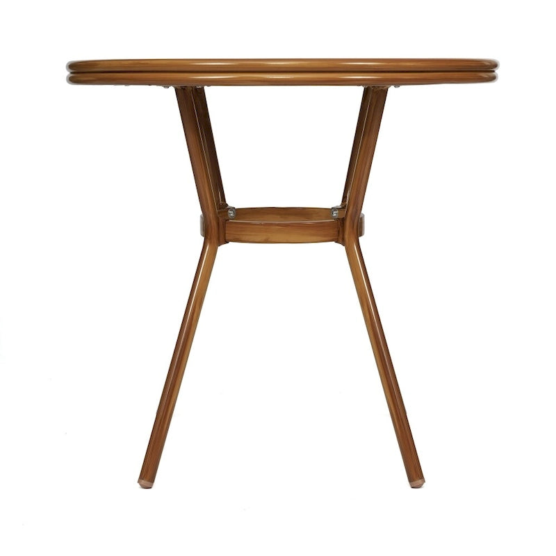 White & Gray Rattan / Natural Frame 2-Person Indoor/Outdoor Bistro Table