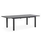 Grey/White Extendable Aluminum Outdoor Dining Table, Seats 6–8