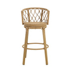 Light Brown Wicker Barstool, Boho Style, Set of 4 / Set of 2