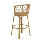 Light Brown Wicker Barstool, Boho Style, Set of 4 / Set of 2