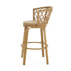 Light Brown Wicker Barstool, Boho Style, Set of 4 / Set of 2