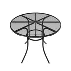Black Round Steel Mesh Outdoor Bistro Table for 2, 36" Dia. with Umbrella Hole