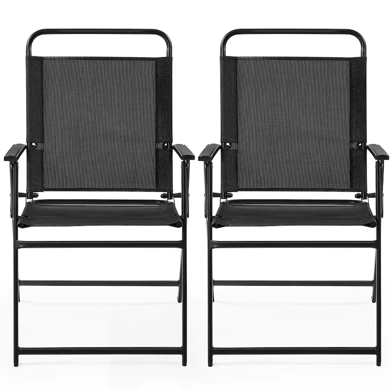 Yaheetech 2pcs Folding Dining Chairs All-weather Folding Lawn Chairs