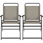 Black Foldable Outdoor Dining Chairs, Set of 2