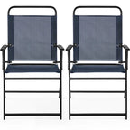 Black Foldable Outdoor Dining Chairs, Set of 2