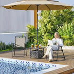 Black Foldable Outdoor Dining Chairs, Set of 2