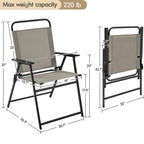 Black Foldable Outdoor Dining Chairs, Set of 2