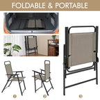 Black Foldable Outdoor Dining Chairs, Set of 2