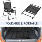 Black Foldable Outdoor Dining Chairs, Set of 2