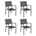 Aluminum Stacking Patio Dining Armchair, Easy Assembly(Set of 4)