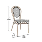 Black/Natural Frame Textilene Stackable Bistro Chair, Set of 4, Seats 4
