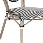 Black/Natural Frame Textilene Stackable Bistro Chair, Set of 4, Seats 4