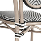 Black/Natural Frame Textilene Stackable Bistro Chair, Set of 4, Seats 4