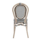 Black/Natural Frame Textilene Stackable Bistro Chair, Set of 4, Seats 4