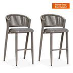 Outdoor Bar Height Stool with Cushion, Set of 2 (Stone Gray / Dark Gray / Brown / White)