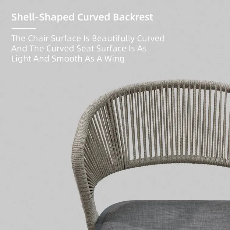 Outdoor Bar Height Stool with Cushion, Set of 2 (Stone Gray / Dark Gray / Brown / White)