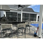 Outdoor Bar Height Stool with Cushion, Set of 2 (Stone Gray / Dark Gray / Brown / White)