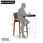 Outdoor Bar Height Stool with Cushion, Set of 2 (Stone Gray / Dark Gray / Brown / White)