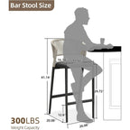 Outdoor Bar Height Stool with Cushion, Set of 2 (Stone Gray / Dark Gray / Brown / White)