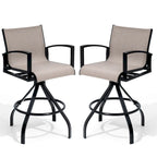Outdoor Swivel Bar Stool, Aluminum Sling, 2 or 4 Person Set