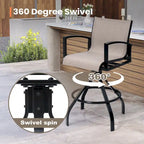Outdoor Swivel Bar Stool, Aluminum Sling, 2 or 4 Person Set