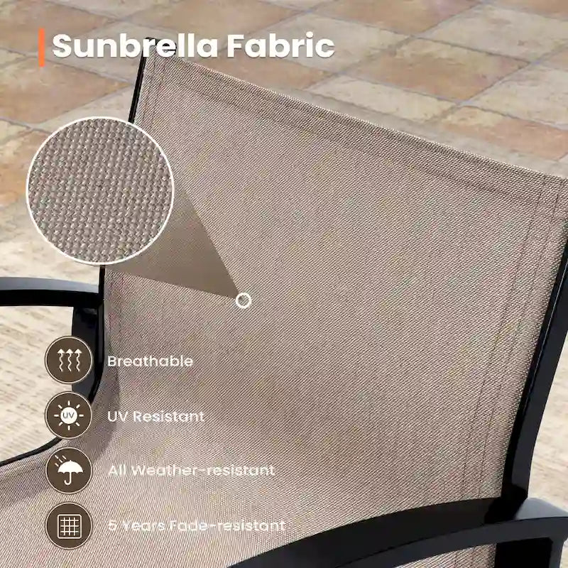 Outdoor Swivel Bar Stool, Aluminum Sling, 2 or 4 Person Set