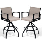Outdoor Swivel Bar Stool, Aluminum Sling, 2 or 4 Person Set