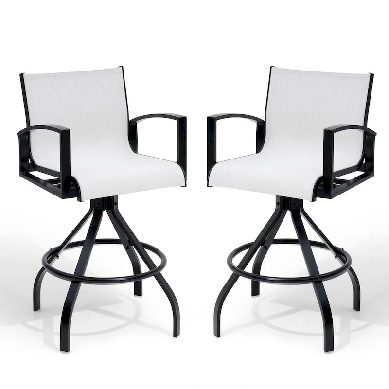 Outdoor Swivel Bar Stool, Aluminum Sling, 2 or 4 Person Set