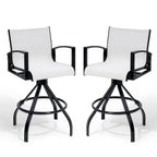 Outdoor Swivel Bar Stool, Aluminum Sling, 2 or 4 Person Set